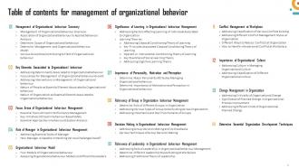 Management Of Organizational Behavior Powerpoint Presentation Slides Visual Professional