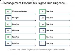 management_product_six_sigma_due_diligence_database_performance_cpb_Slide01