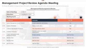 Management Project Review Agenda Meeting