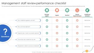 Management Staff Review Performance Checklist
