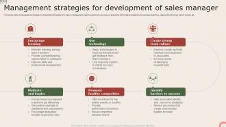 Management Strategies For Development Of Sales Manager
