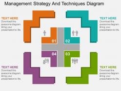 Management strategy and techniques diagram flat powerpoint design