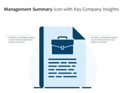 Management summary icon with key company insights