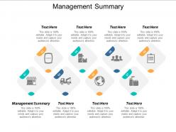 Management summary ppt powerpoint presentation icon guide cpb