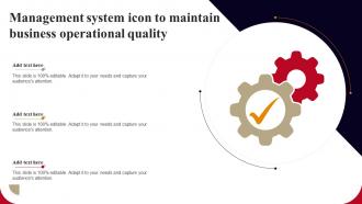 Management System Icon To Maintain Business Operational Quality