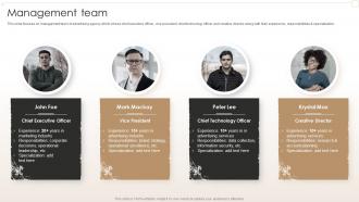 Management Team Creative Agency Company Profile Ppt Slides Infographic Template