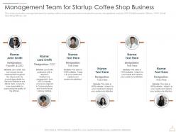 Management Team For Startup Coffee Shop Business Restaurant Cafe Business Idea Ppt Portrait