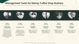 Management Team For Startup Coffee Shop Strategical Planning For Opening A Cafeteria