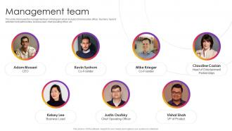 Management Team Instagram Company Profile Ppt Slides Designs Download