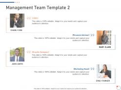 Management team template 2 investor pitch deck for startup fundraising ppt visual