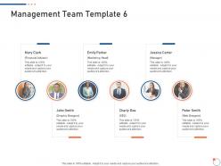 Management Team Template 6 Investor Pitch Deck For Startup Fundraising Ppt Objects