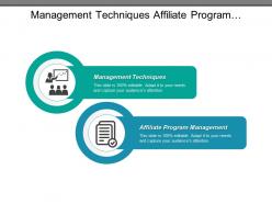 Management techniques affiliate program management talent management revenue recognition cpb