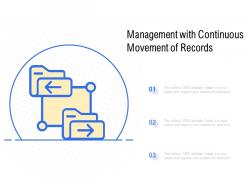 Management with continuous movement of records