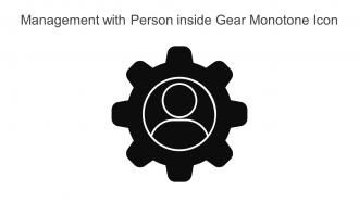 Management With Person Inside Gear Monotone Icon In Powerpoint Pptx Png And Editable Eps Format