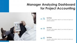 Manager analyzing dashboard for project accounting