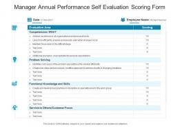 Manager annual performance self evaluation scoring form