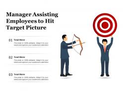 Manager assisting employees to hit target picture