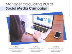 Manager calculating roi of social media campaign