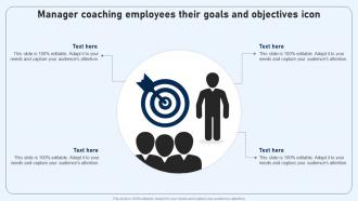 Manager Coaching Employees Their Goals And Objectives Icon