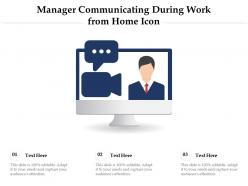 Manager communicating during work from home icon
