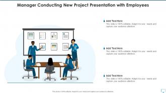 Manager conducting new project presentation with employees