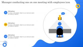 Manager Conducting One On One Meeting With Employees Icon