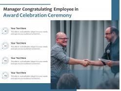 Manager congratulating employee in award celebration ceremony