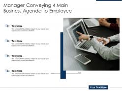 Manager conveying 4 main business agenda to employee