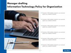 Manager drafting information technology policy for organization