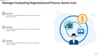 Manager evaluating organizational process assets icon