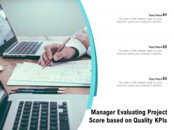 Manager evaluating project score based on quality kpis
