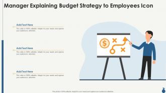 Manager explaining budget strategy to employees icon