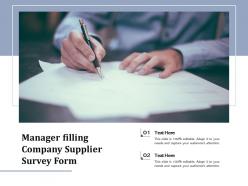 Manager filling company supplier survey form