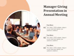 Manager giving presentation in annual meeting