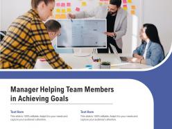 Manager helping team members in achieving goals