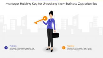 Manager holding key for unlocking new business opportunities