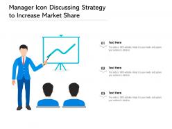 Manager icon discussing strategy to increase market share
