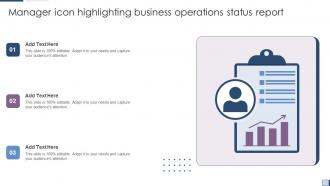 Manager Icon Highlighting Business Operations Status Report