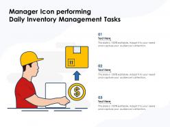 Manager icon performing daily inventory management tasks