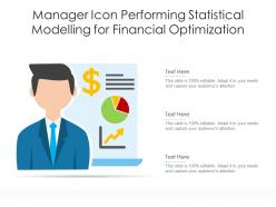 Manager icon performing statistical modelling for financial optimization