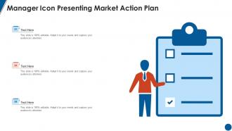 Manager Icon Presenting Market Action Plan