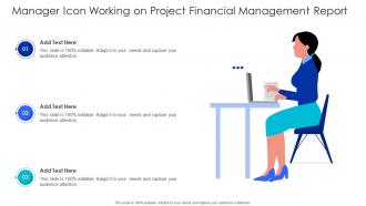 Manager icon working on project financial management report