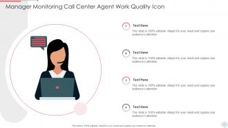 Manager Monitoring Call Center Agent Work Quality Icon