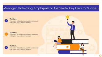 Manager motivating employees to generate key idea for success