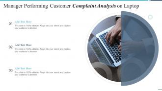 Manager Performing Customer Complaint Analysis On Laptop