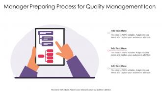 Manager Preparing Process For Quality Management Icon