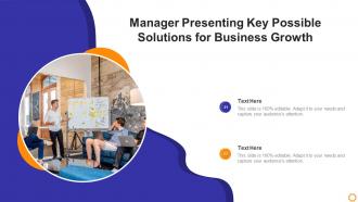 Manager presenting key possible solutions for business growth