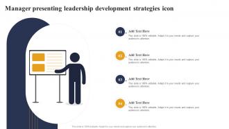 Manager Presenting Leadership Development Strategies Icon