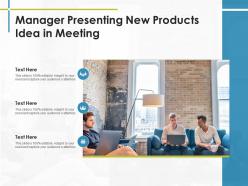 Manager presenting new products idea in meeting