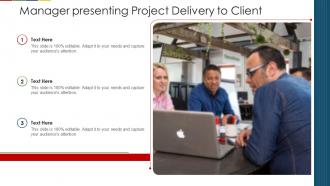 Manager presenting project delivery to client